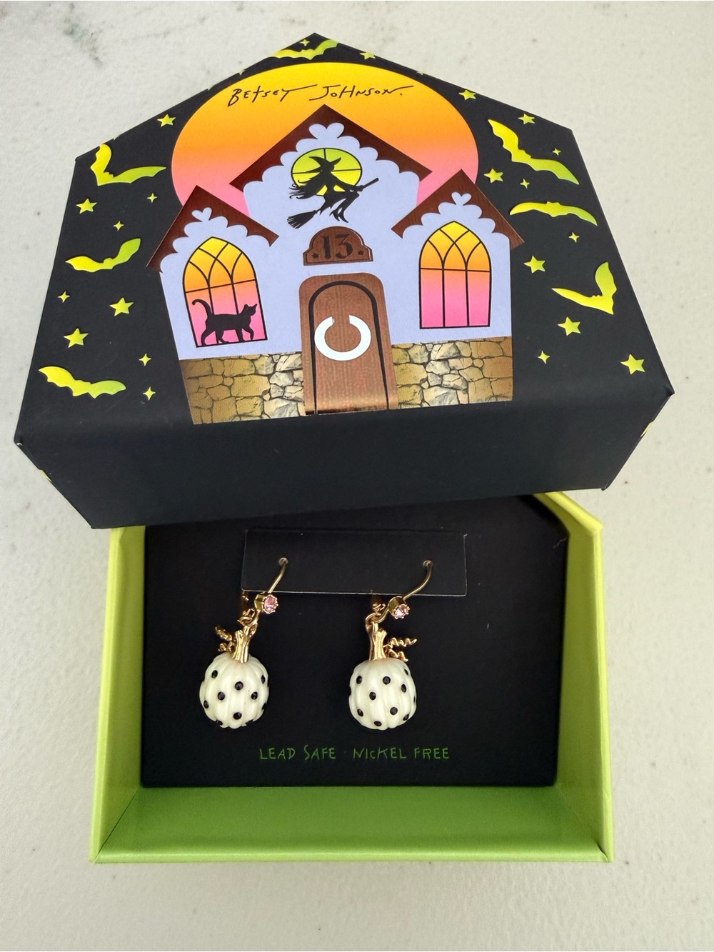 Betsey Johnson Pumpkin Halloween Earrings